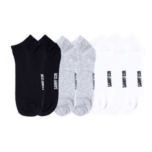 Комплект однотонных носков Sammy Icon Ankle Solid - 7 Pair Set - Black/Grey/White в Кира Пластинина